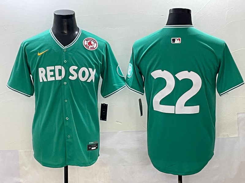 Men 2025 Boston Red Sox #22 No Name Green Joint Name Nike MLB Jersey style 10